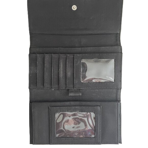 Snakeskin Embossed Vintage Silver Geeko Wallet Black - Picture 6 of 6